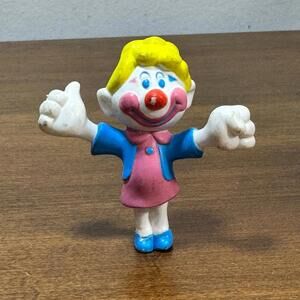 Vintage Clown Figurine Girl Mego Miniature 2.25" PVC Hong Kong 1981
